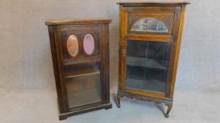 Two Victorian beech music cabinets. 105x36x59cm