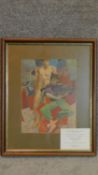 A framed and glazed watercolour, two young men, signed Cornelius McCarthy 84 top left. 59x48cm