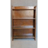 A mid 20th century oak open bookcase. 91x62x19cm