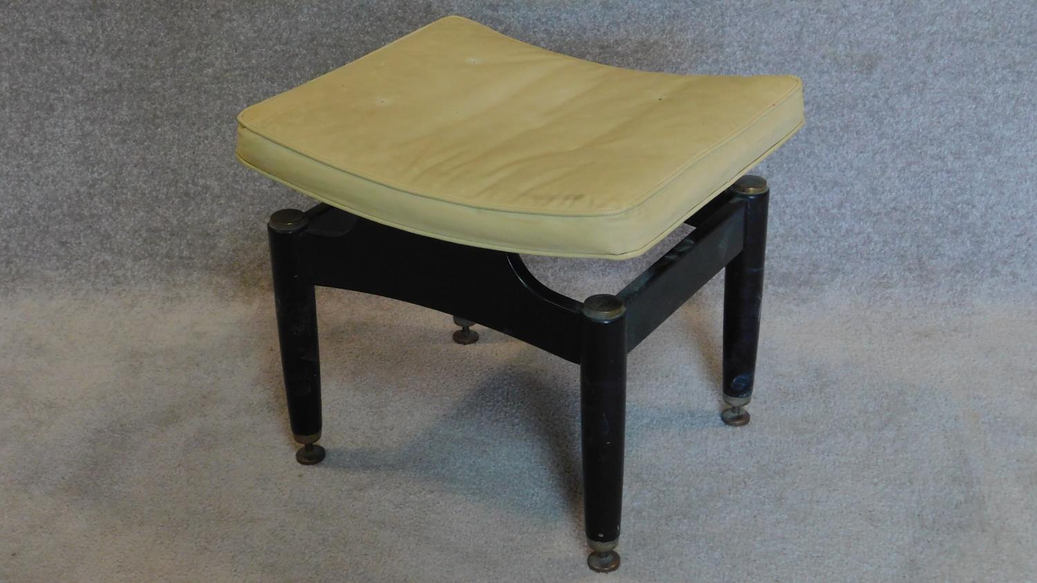 A vintage E. Gomme G-Plan dressing stool. (some damage to covering) 44x50x41cm. - Image 2 of 5