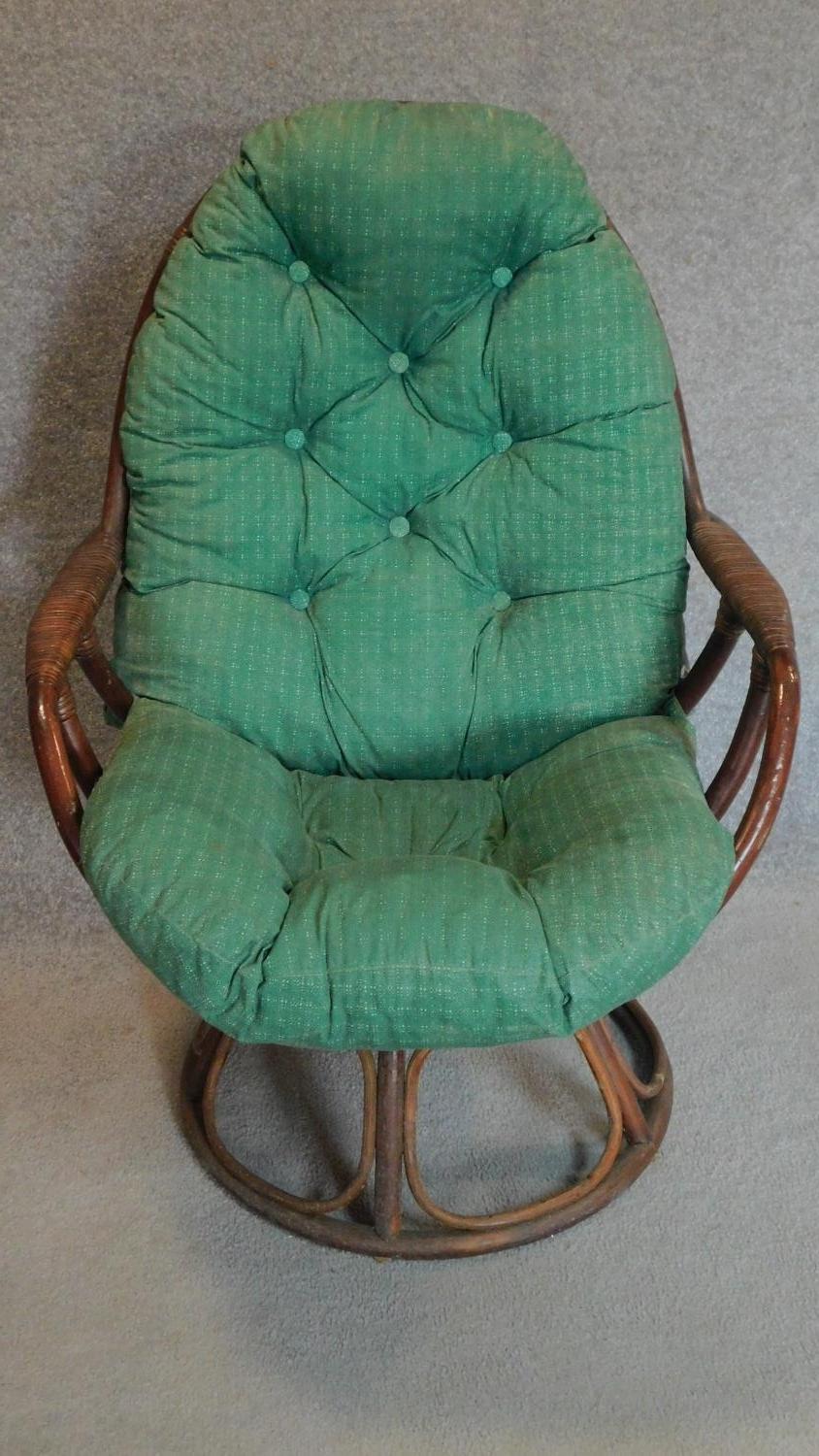 A vintage cane conservatory tub chair. H.102cm - Image 2 of 6