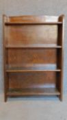 A mid 20th century oak open bookcase. 91x62x19cm