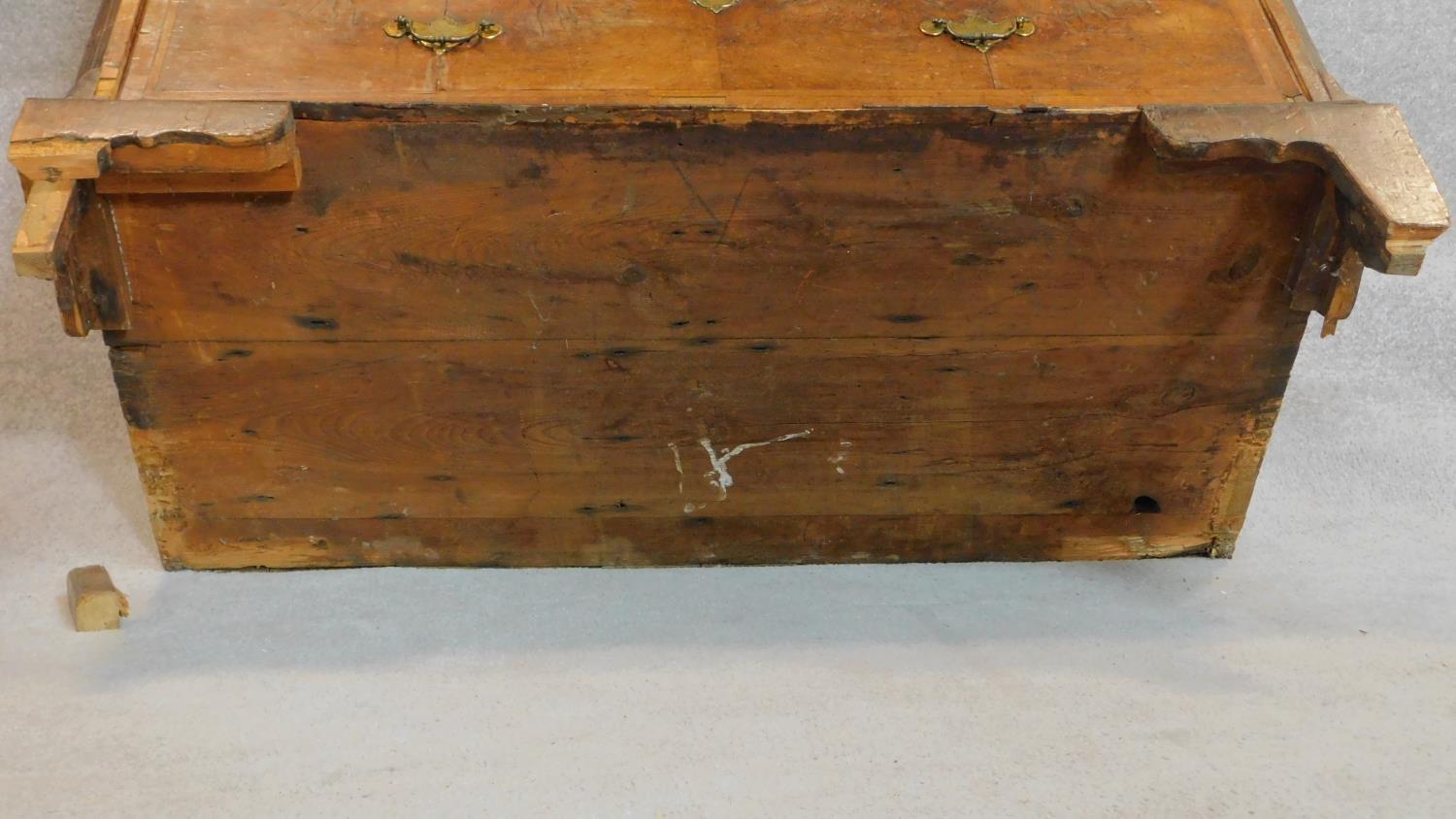 A mid Georgian walnut and featherbanded chest of three short over three long drawers. - Image 8 of 8