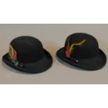 Two bowler hats, medium size, new and unworn.