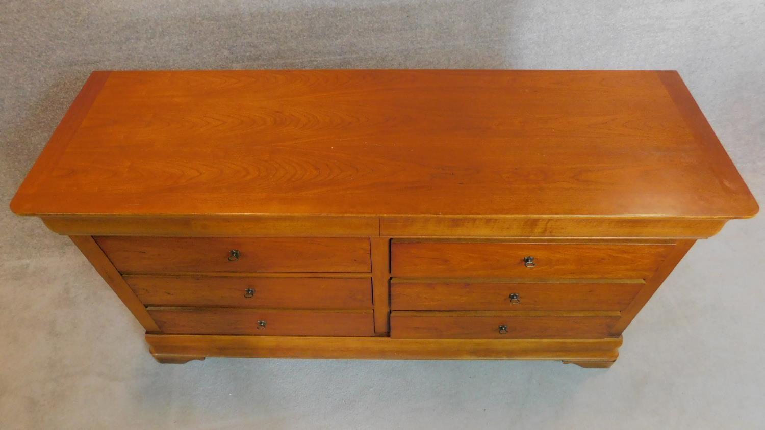 A French provincial style walnut six drawer sideboard. H.91 L.171cm - Image 4 of 5