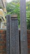 Two antique carved plinths from the Kafiristan region of Afghanistan. 271x20cm (largest)