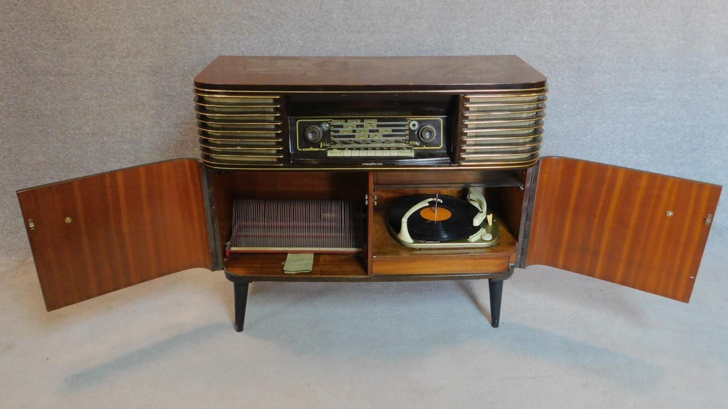 A 1960's vintage German radio and record player. 83x96x41cm (one leg loose) - Image 2 of 12