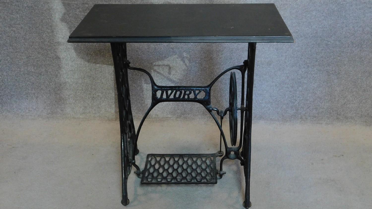 A cast iron sewing table base. H.70cm