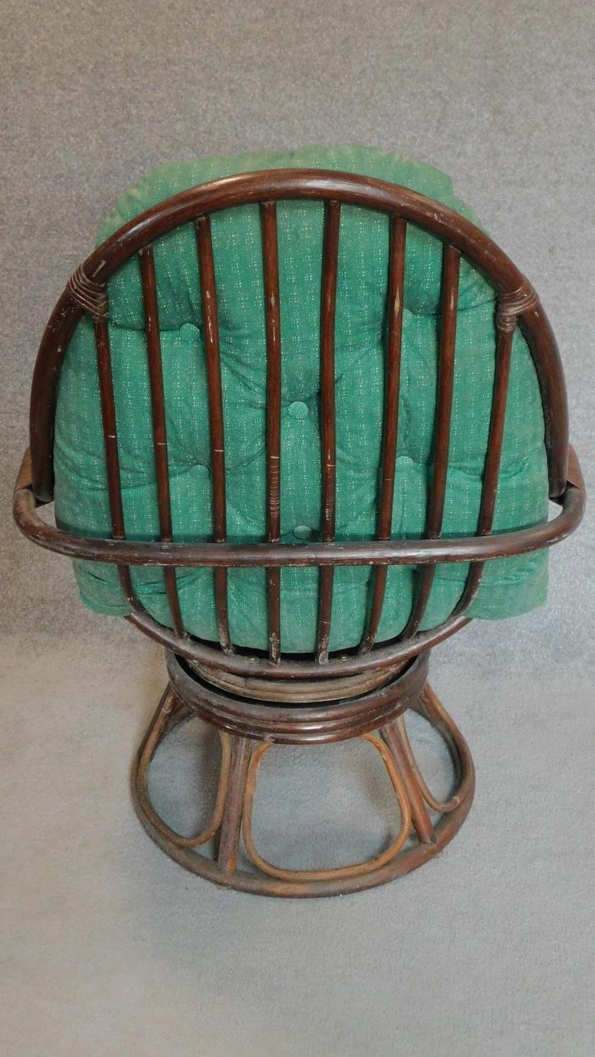 A vintage cane conservatory tub chair. H.102cm - Image 5 of 6