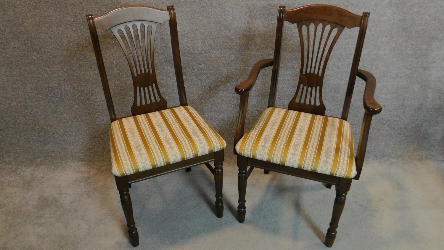 A set of eight pierced splat back dining chairs. H.92cm - Image 2 of 4