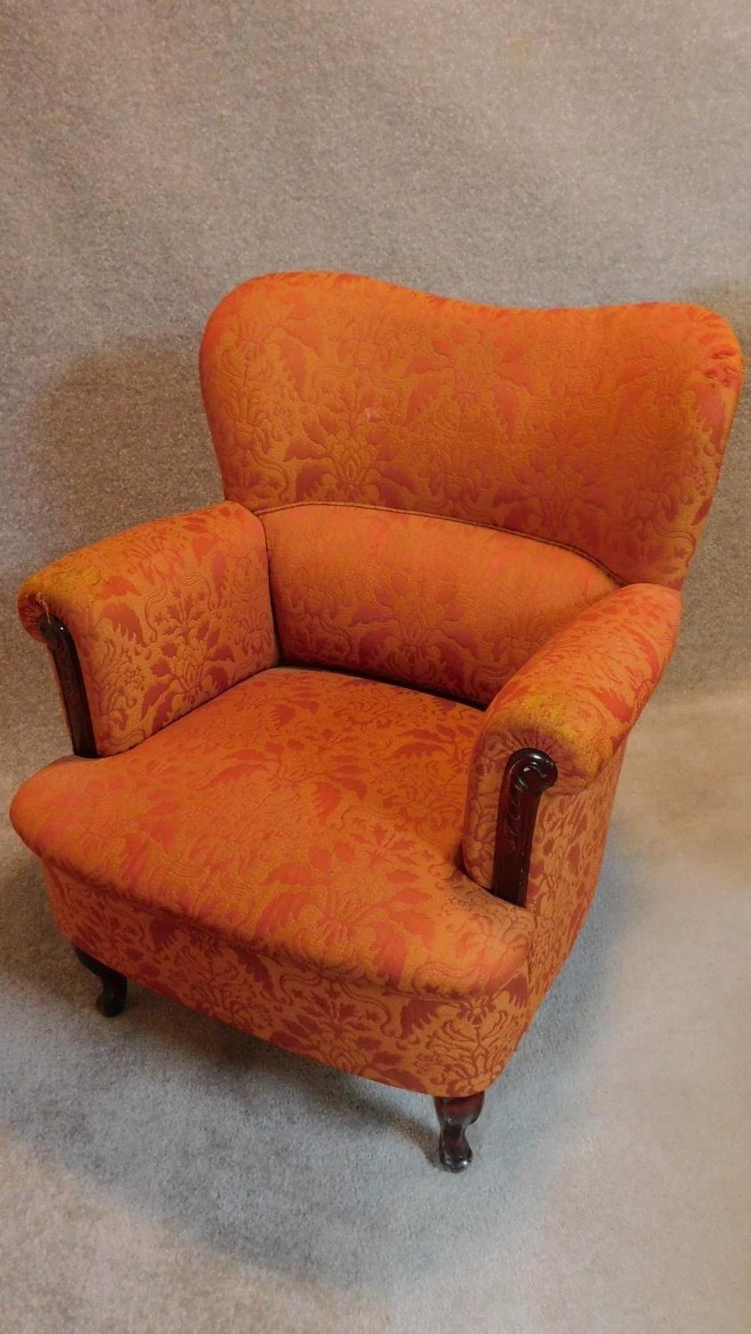 A pair of floral upholstered tub armchairs. H.87 - Image 2 of 8