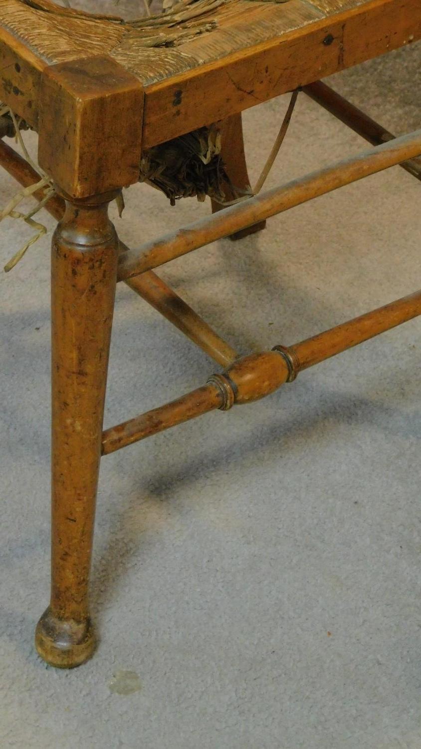 A pair of late 19th century oak side chairs. H.94cm - Image 4 of 5