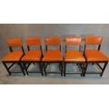 A set of five leather upholstered high chairs. H.103cm - Image 2 of 3