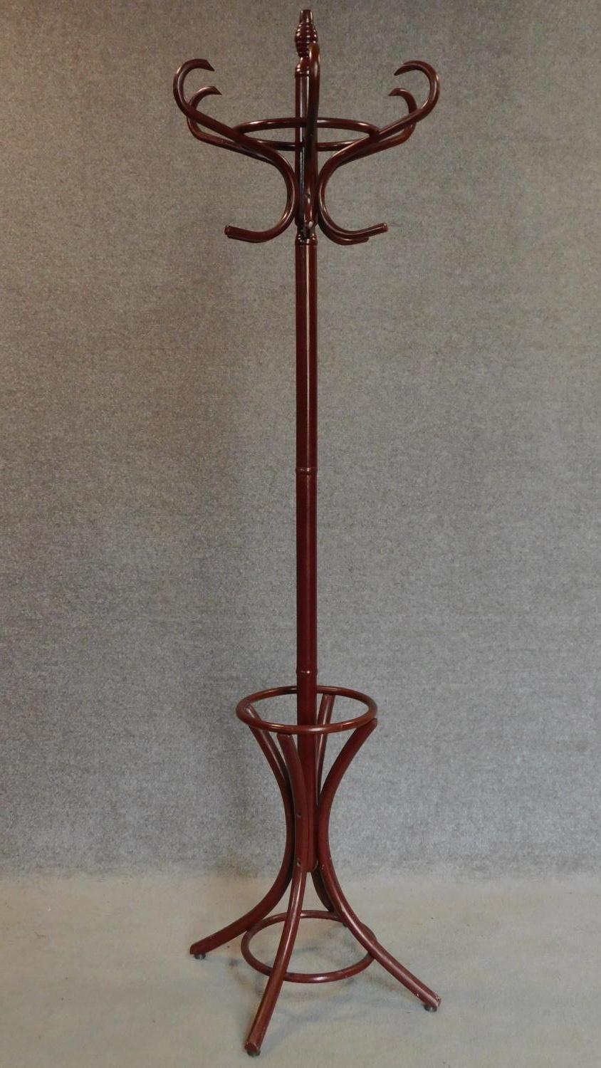 A bentwood style hatstand. H.186cm