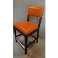 A set of five leather upholstered high chairs. H.103cm