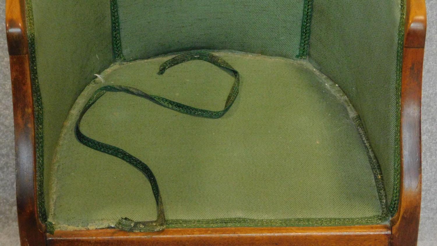 An early 20th century beech framed tub armchair. H.81cm - Image 4 of 6