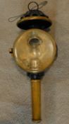 A 19th century brass and metal coaching lantern. H.43cm