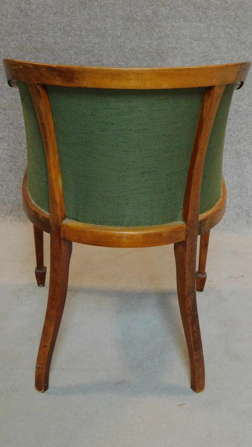 An early 20th century beech framed tub armchair. H.81cm - Image 3 of 6