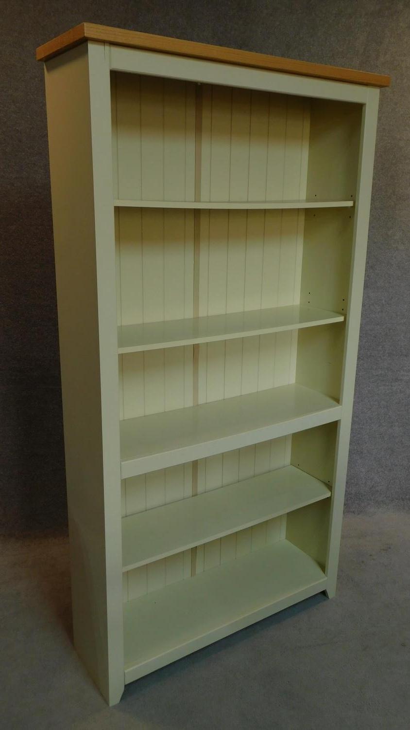 A painted full height open bookcase. 177x95x30cm - Image 2 of 3