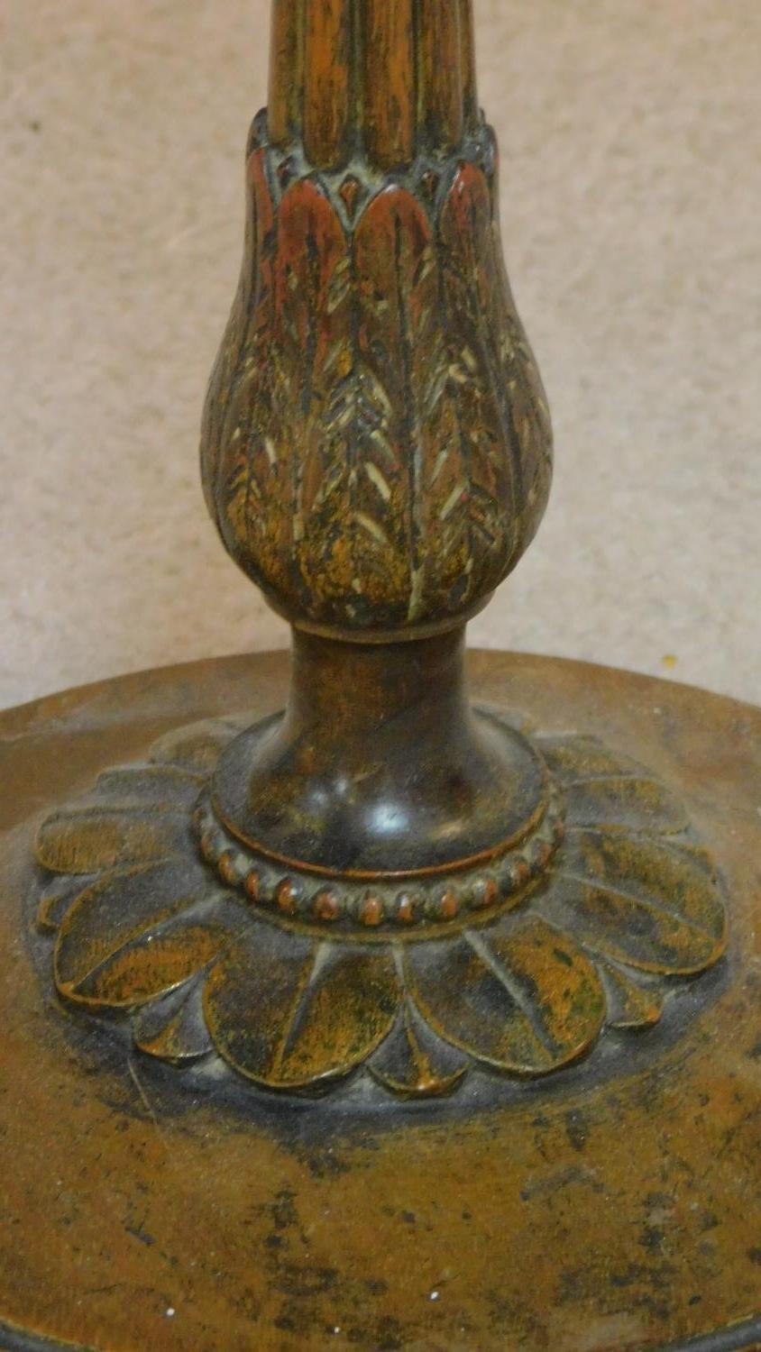 A pair of mahogany carved and gilded table lamps. H.62cm - Image 3 of 6