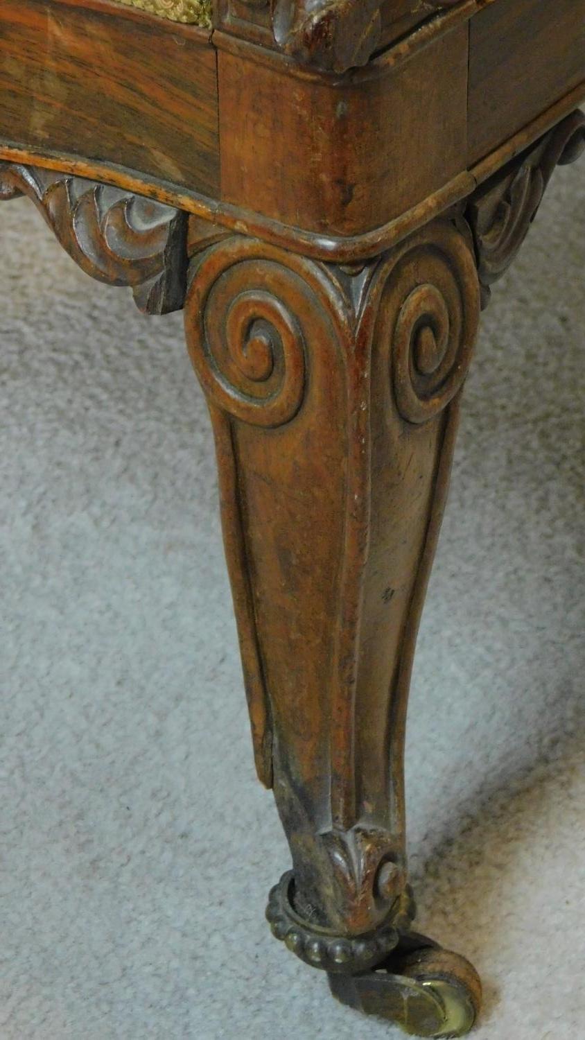 A pair of carved mahogany armchairs on cabriole supports. H.200cm (one back rail is loose) - Image 5 of 10