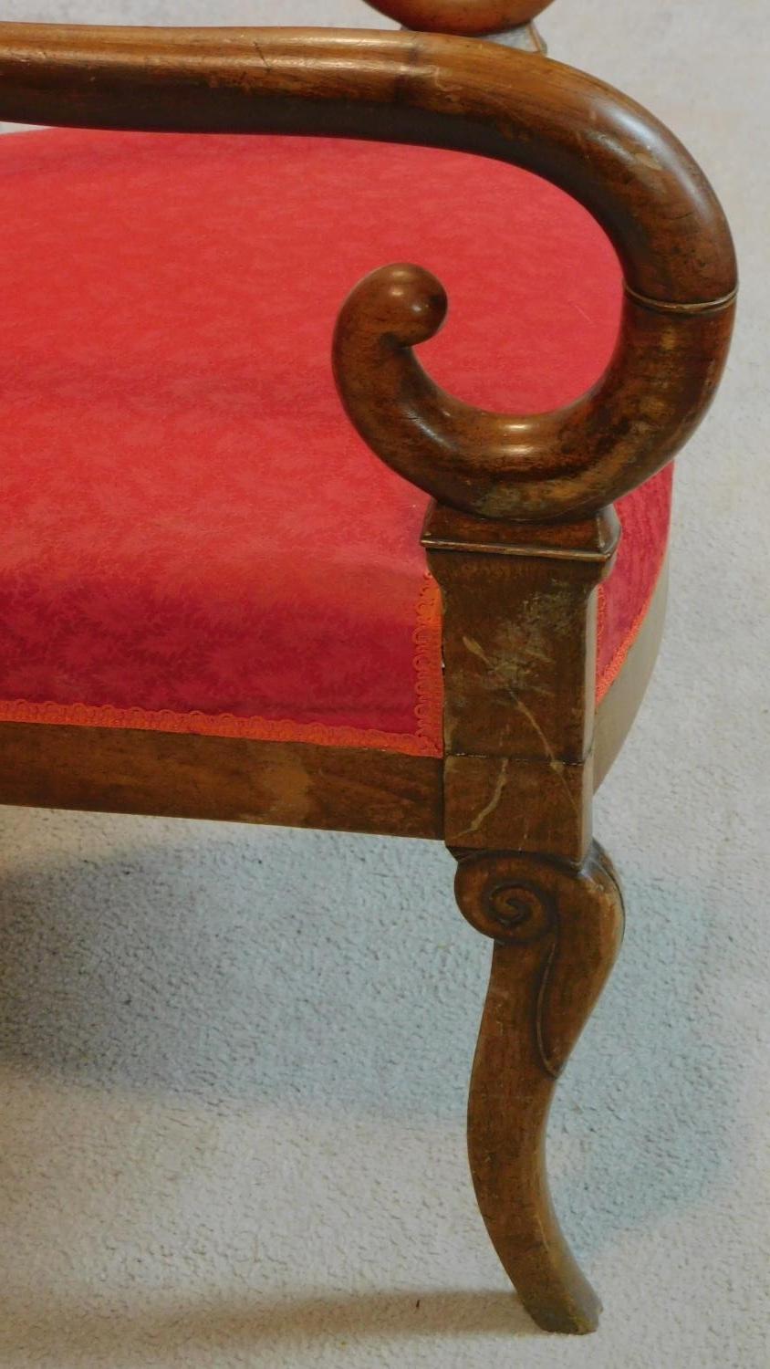 A 19th century mahogany Empire style armchair on cabriole supports. H.92cm - Image 3 of 5