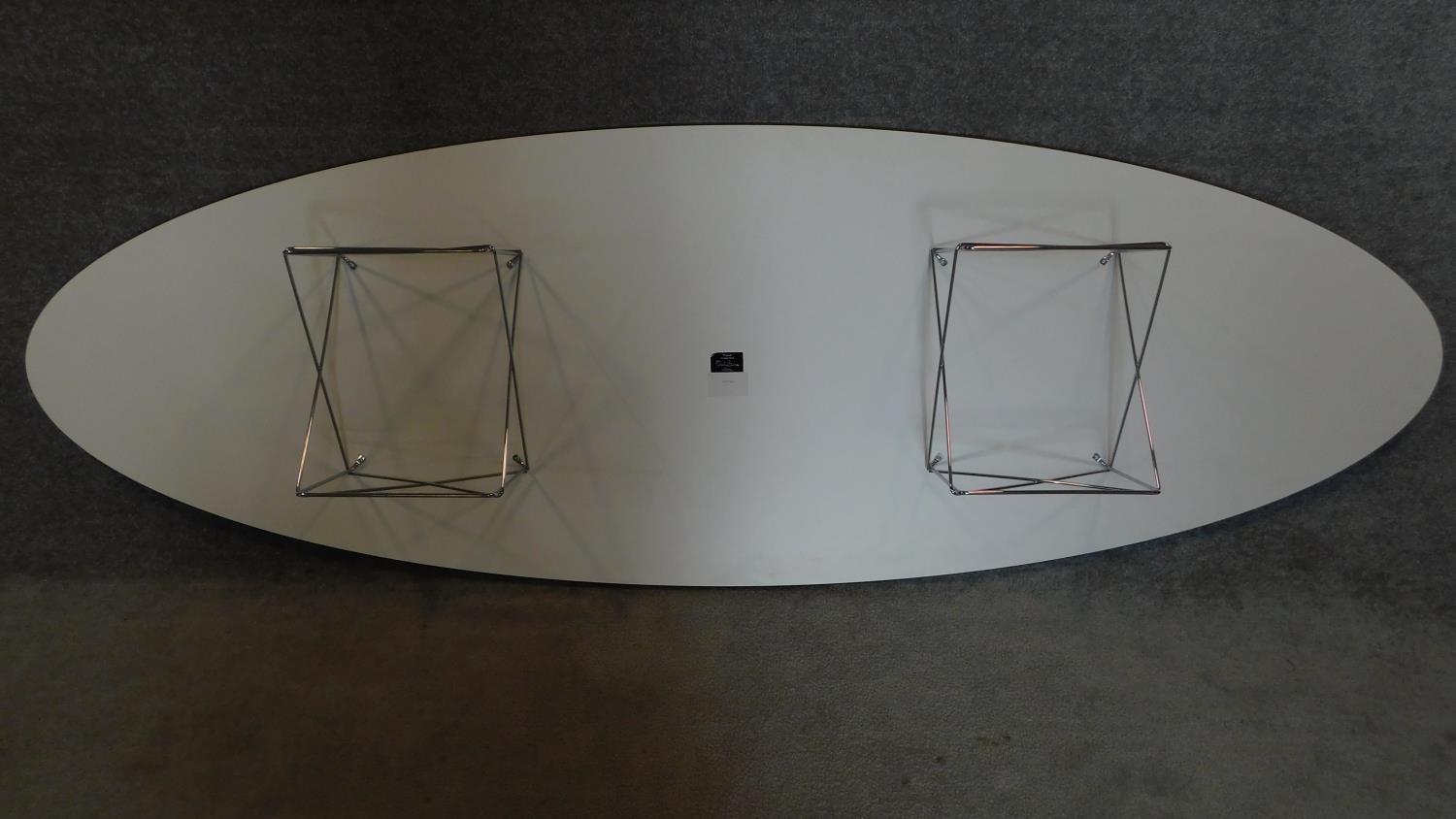 A long oval low coffee table, The Eames Table by Vitra, label to underside. 25x227x75cm - Image 4 of 5