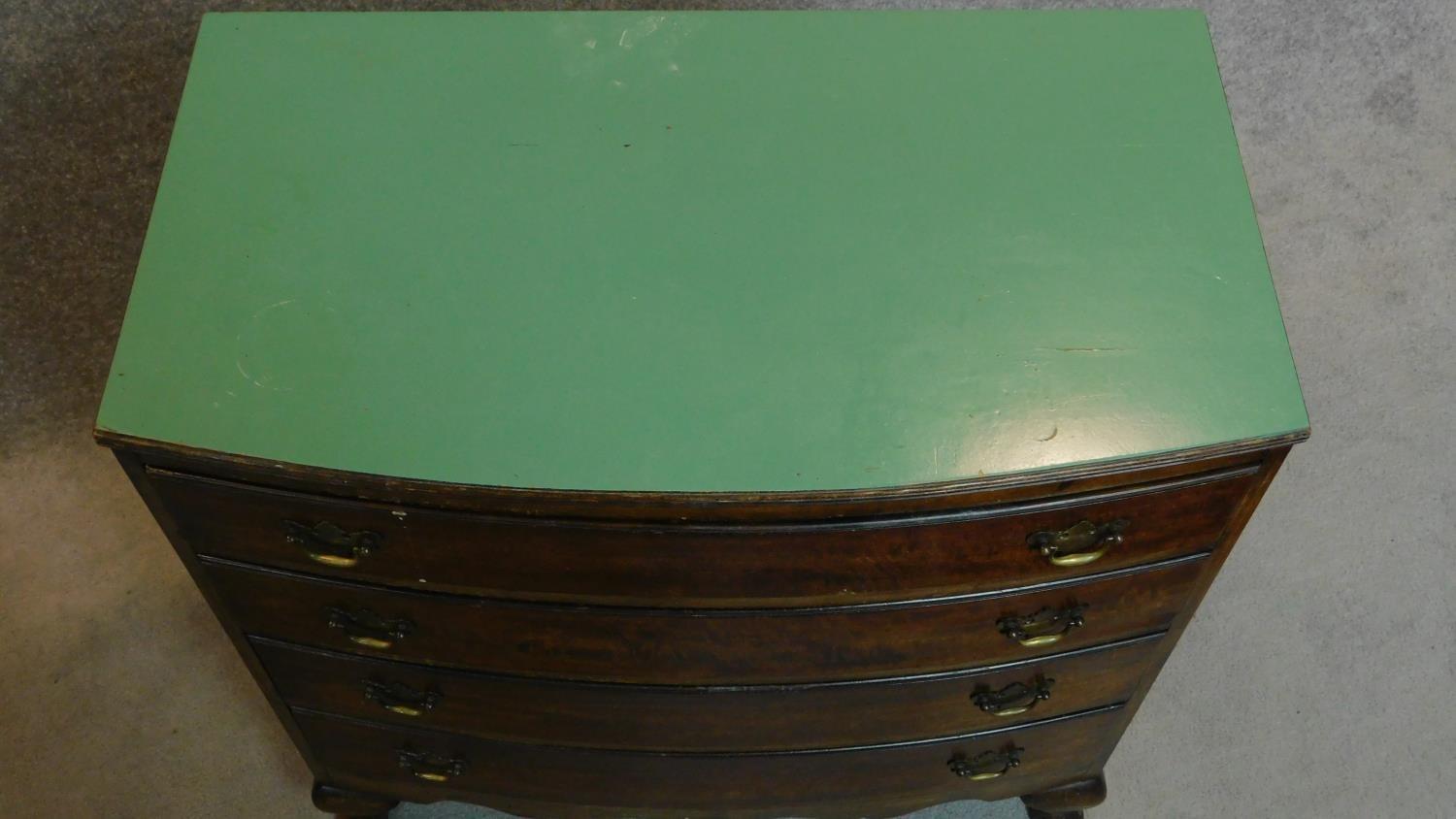 A mid 20th century mahogany Georgian style bowfront chest of drawers. H.84 W.83 D.46cm - Image 6 of 6