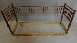 A Regency mahogany faux bamboo style child's bed. 82x176x60cm (A/F with parts missing)