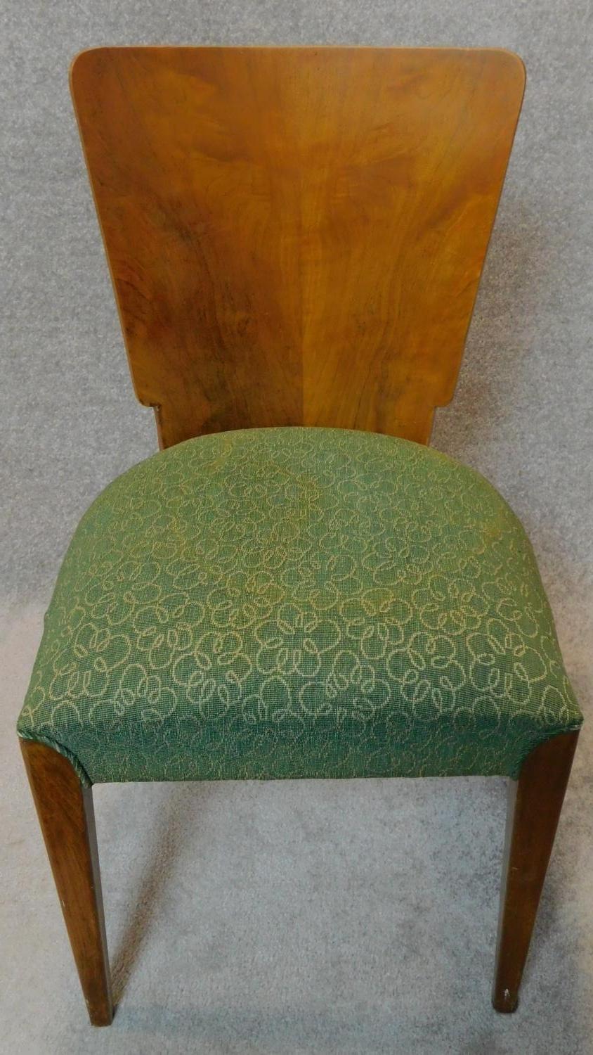 A set of four Art Deco burr walnut dining chairs. H.82cm - Image 3 of 6