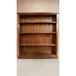 A tall late 19th century mahogany open bookcase. H.146 W.130 D.29cm