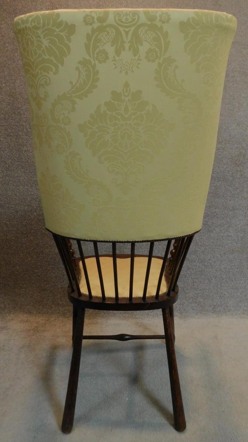 A late 19th century Arts and Crafts Shoolbred armchair, label to base. H.123cm - Image 5 of 8