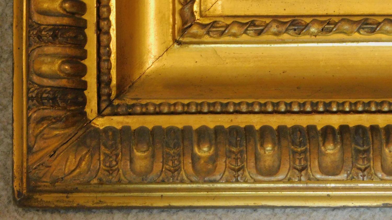 A 19th century gilt framed wall mirror with bevelled plate, another similar and an oval mirror. - Image 4 of 4