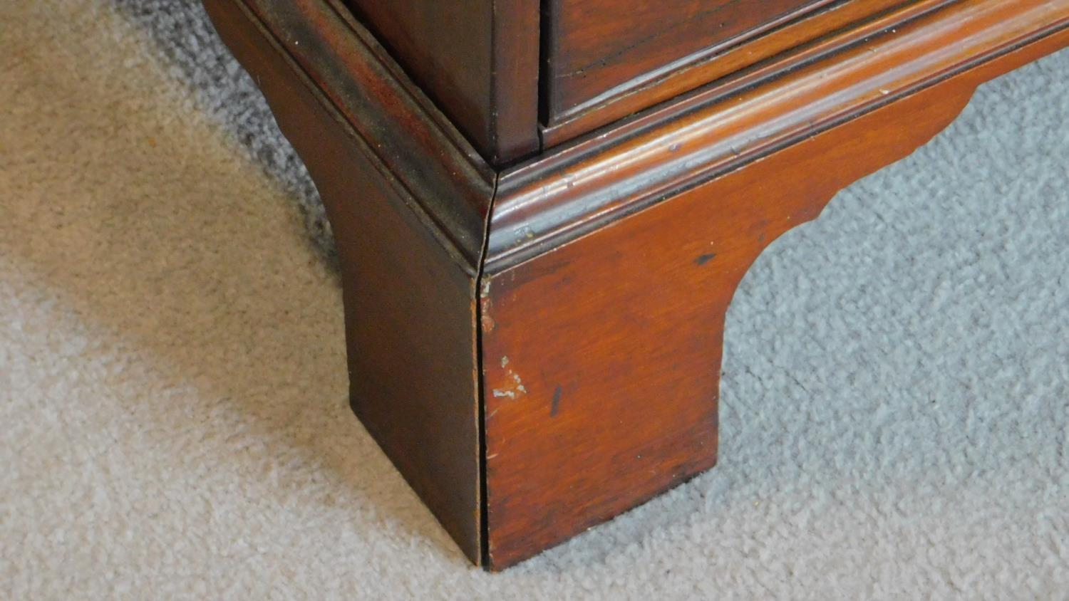 A Georgian mahogany bureau bookcase, the astragal glazed upper section above fall front revealing - Image 11 of 14