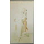 A large framed oil on canvas, cubist style mother and child, monogrammed. 117x66cm