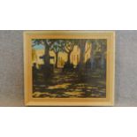 A framed oil on board, continental market square, signed Jack Sakula. 59x49cm