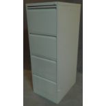 A Bisley four drawer metal filing cabinet.132x47x62cm