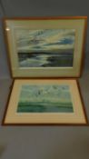 Two framed and glazed Peter Scott prints, each signed by Peter Scott. 83x66cm