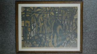 A framed and glazed etching, Julie Warren, signed by the artist. 46x58cm