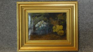 A gilt framed late 19th century oil on canvas, still life. 39x47cm