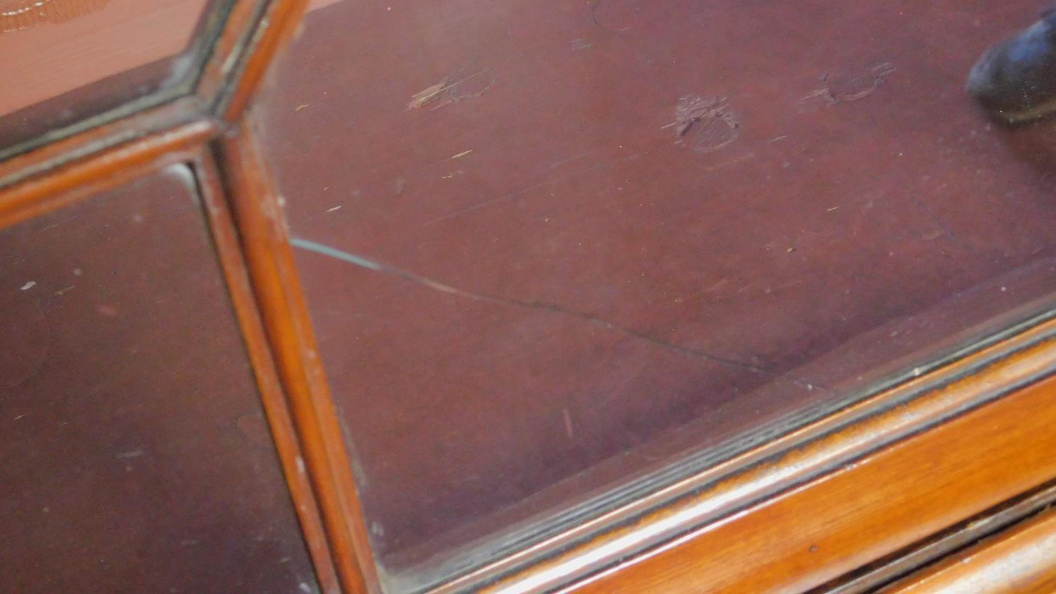 A Georgian mahogany bureau bookcase, the astragal glazed upper section above fall front revealing - Image 7 of 14