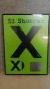 A framed and glazed presentation plaque, Ed Sheeran 'X' album. 61x44cm