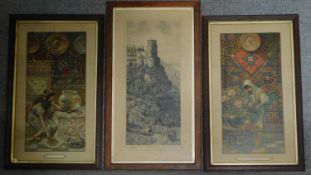 A pair of late 19th century framed and glazed prints "Goldfish" and "Oriental Colours" and a 19th