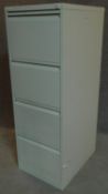 A Bisley four drawer metal filing cabinet.132x47x62cm