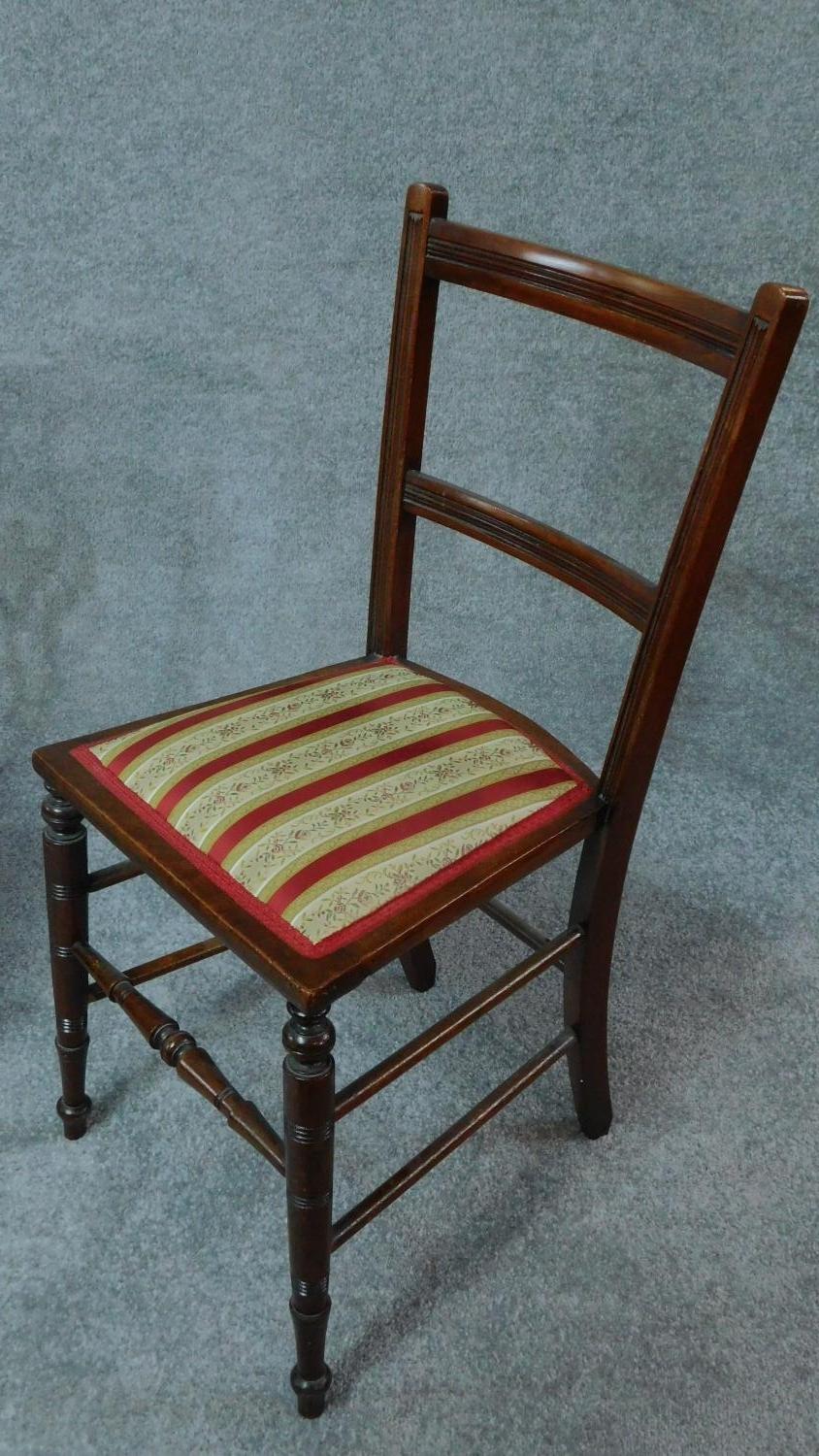 A Victorian mahogany balloon back dining chair and two Edwardian chairs H.88cm - Image 2 of 4
