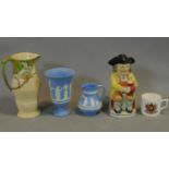 A miscellaneous collection of ceramics to include Jasperware and Carltonware. H.26 (tallest)