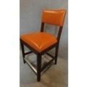 A set of five leather upholstered high chairs. H.103cm