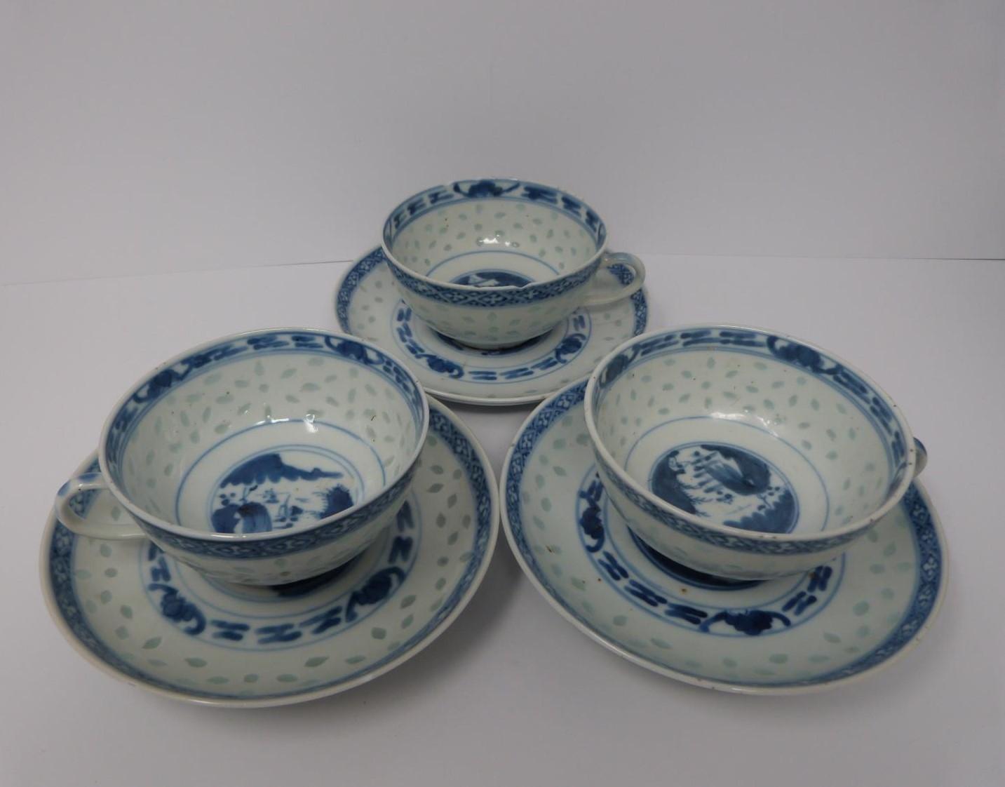 A trio of rice bowls, Qing dynasty, late 19th century, Kangxi style, Two late 19th century chinese - Image 2 of 18
