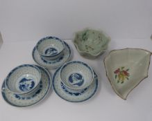 A trio of rice bowls, Qing dynasty, late 19th century, Kangxi style, Two late 19th century chinese