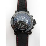 A Aquanautic automatic men's watch black customised. Set with approximately 0.76 carats of round